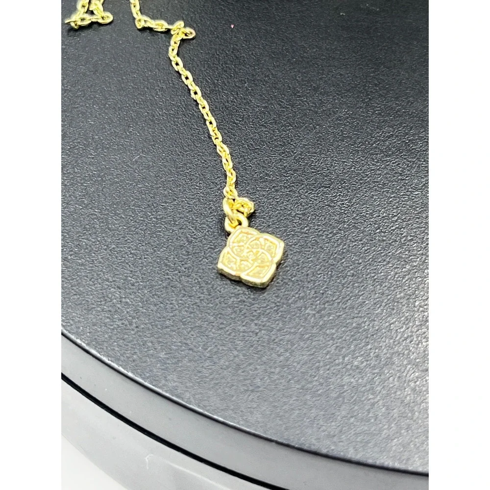 Kendra Scott Cailin Green Crystal May Delicate Strand Gol Plated Necklace